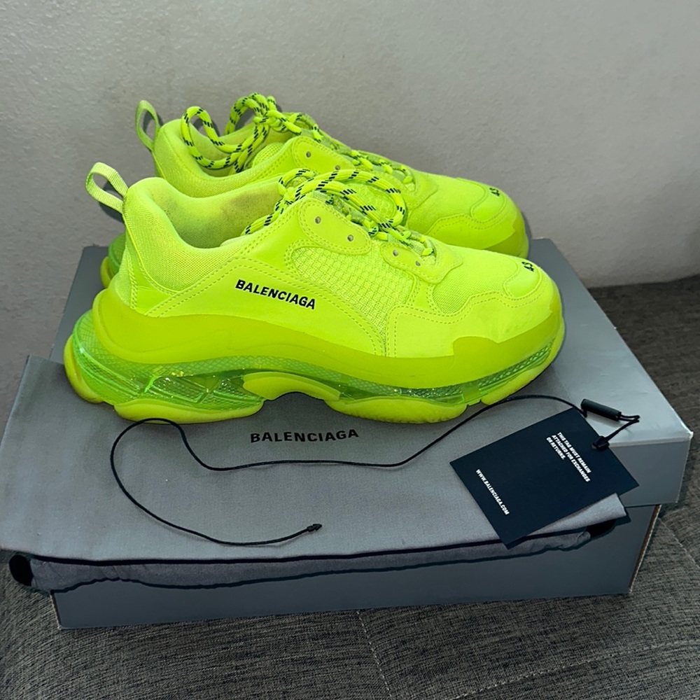 Balenciaga Triple S clear sole in yellow